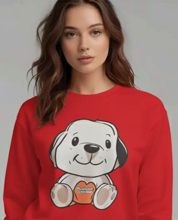 The Paw-sitive Vibe Sweatshirt (RED, XS)